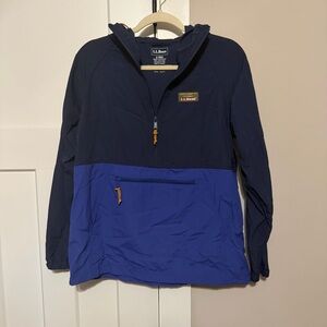 L.L. Bean Navy and Royal Blue Half-Zip Pullover Anorak